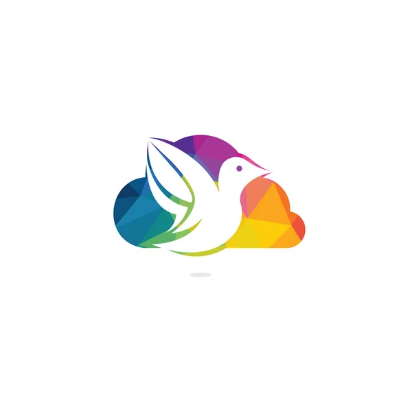 Дизайн Векторного Логотипа Облачных Птиц Креативная Птица Облако — стоковый вектор