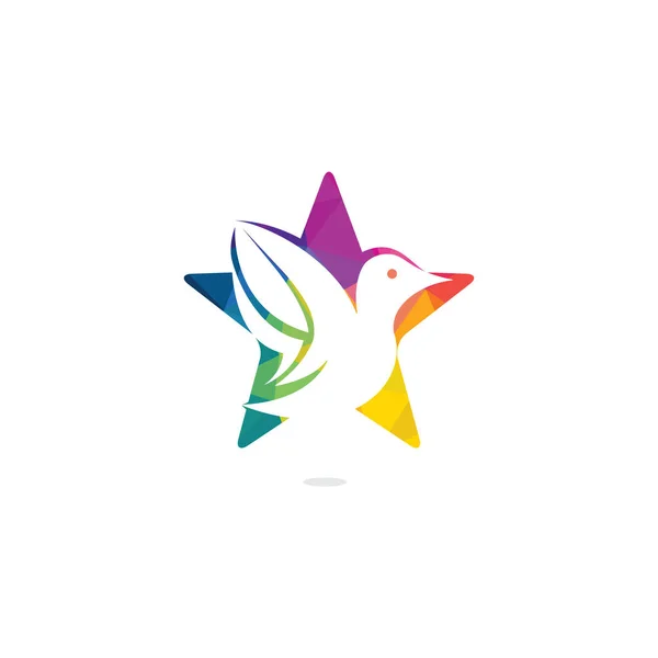 Gwiazda Ptak Projekt Logo Wektor Kreatywny Ptak Ikona Gwiazdy — Wektor stockowy
