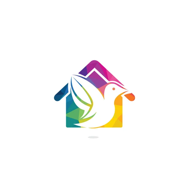 Vogel Home Vektor Logo Design Vogel Home Form Logo Vorlage — Stockvektor
