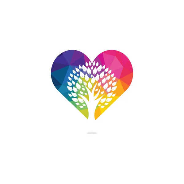 Diseño Del Logo Heart Tree Diseño Del Logo Love Tree — Vector de stock