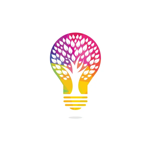 Вектор Логотипу Рослини Зеленою Лампочкою Логотип Зеленої Енергії Стилізований Екологічний — стоковий вектор