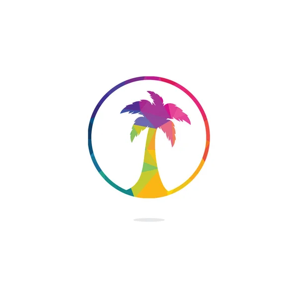 Praia Tropical Design Logotipo Palmeira Design Logotipo Vetor Palmeira Simples — Vetor de Stock