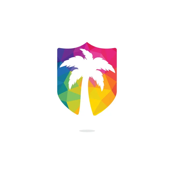 Praia Tropical Design Logotipo Palmeira Design Logotipo Vetor Palmeira Simples —  Vetores de Stock