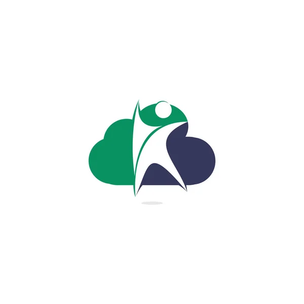 Projektowanie Logo Ludzkiego Zdrowia Opieki Zdrowotnej Kształt Chmury Wektor Logo — Wektor stockowy
