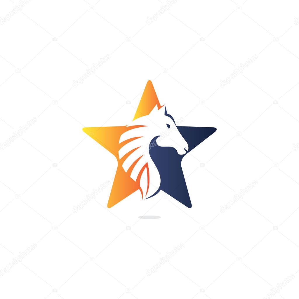 Star Horse logo design. Creative star and horse icon design.