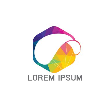 Paraşüt logo tasarımı. Teslim hava balon sembolü. İş kurumsal vektör simgesi.