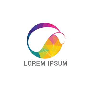 Paraşüt logo tasarımı. Teslim hava balon sembolü. İş kurumsal vektör simgesi.