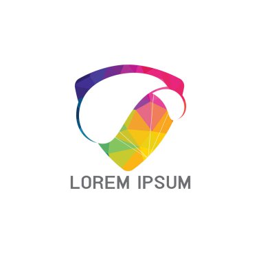 Paraşüt logo tasarımı. Teslim hava balon sembolü. İş kurumsal vektör simgesi.