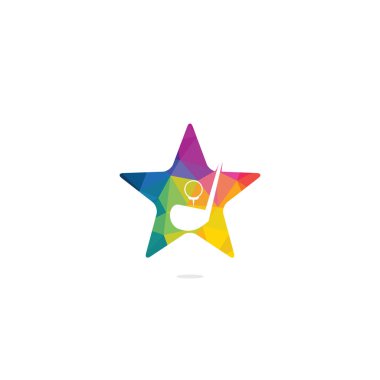 Star Golf club logo tasarımı. Golf şampiyonası veya golf turnuva işareti.