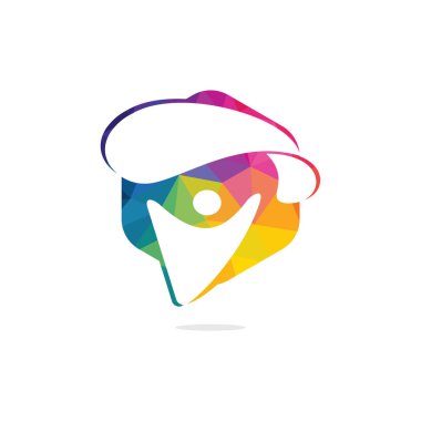 Paraşüt vektör logo tasarımı ile Skydiver. Paraşüt simgesi ile modern skydiver.