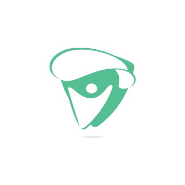 Paraşüt vektör logo tasarımı ile Skydiver. Paraşüt simgesi ile modern skydiver.