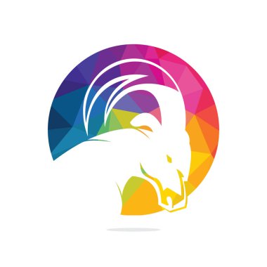 Keçi Basit Logosu Şablonu Tasarımı. Dağ keçisi vektör logosu tasarımı.