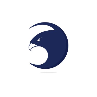Kartal kuş Logo soyut tasarım. Uçan Yükselen Şahin Logotürü konsept simgesi.