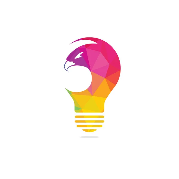 Adler Glühbirne Logo Design Kreative Ideengestaltung — Stockvektor