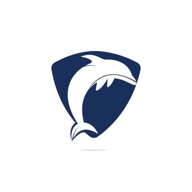 Yunus vektör logo tasarımı. Yaratıcı yunus simgesi vektör tasarım şablonu.