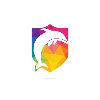 Yunus vektör logo tasarımı. Yaratıcı yunus simgesi vektör tasarım şablonu.