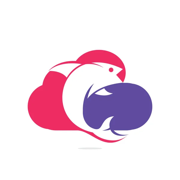 Fisch Wolke Vektor Logo Design Fisch Und Wolke Symbol Einfaches — Stockvektor