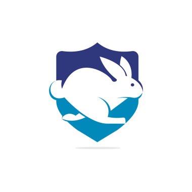 Tavşan vektör logo tasarımı. Yaratıcı çalışan tavşan veya tavşan logosu vektör kavram öğesi