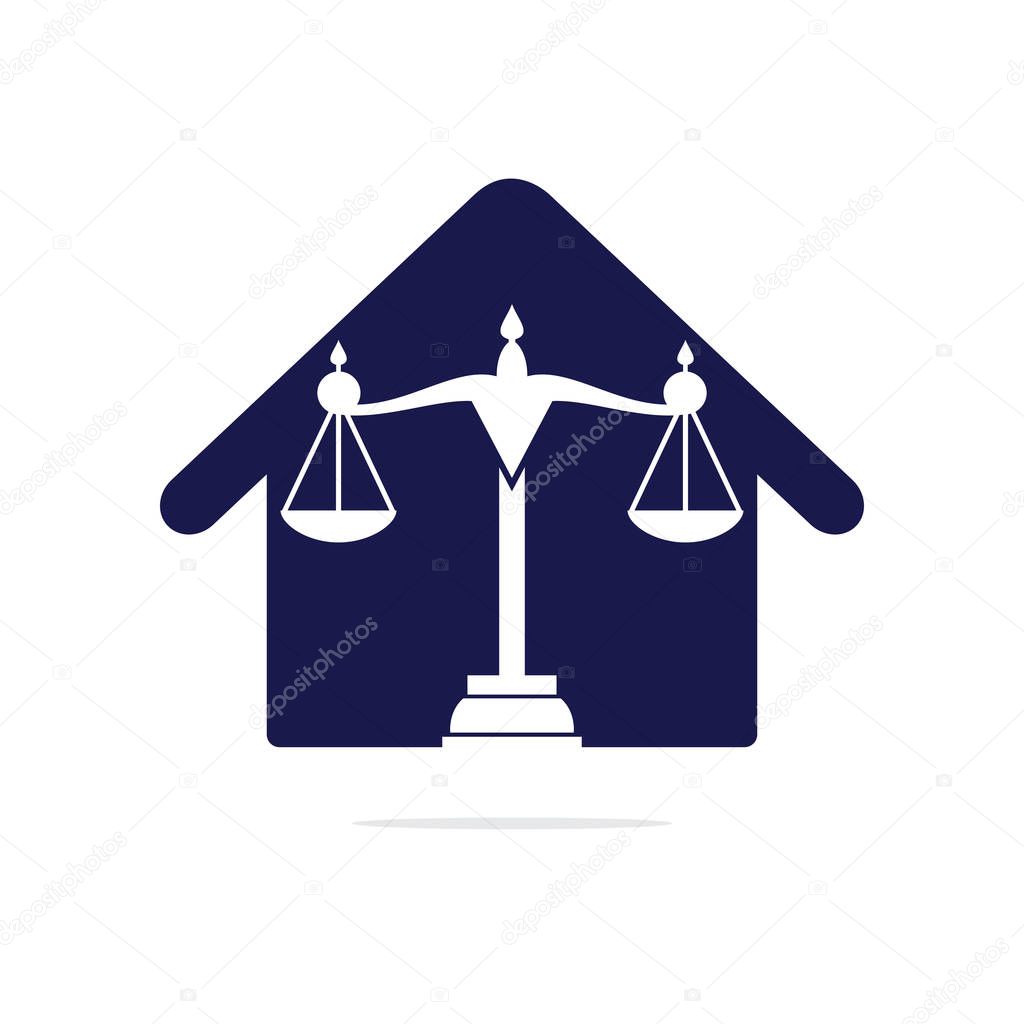 Law House Logo Design. Property Law Logo, Real estate and law symbol.