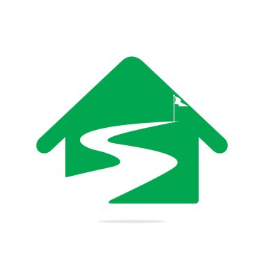 Yol başarı vektör logo tasarımı için. Yaratıcı yol yolculuğu logosu tasarım işareti.