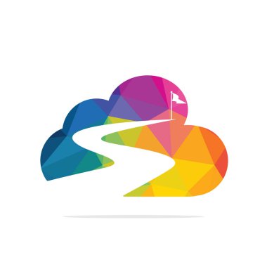 Yol başarı vektör logo tasarımı için. Yaratıcı yol yolculuğu logosu tasarım işareti.