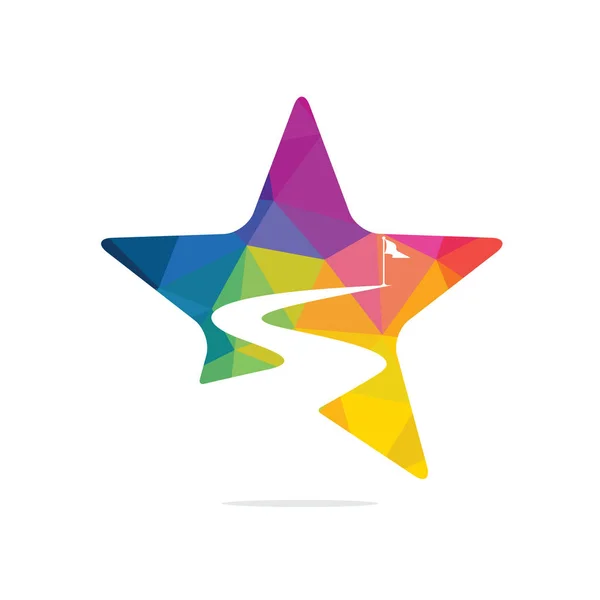 Yol başarı vektör logo tasarımı için. Yaratıcı yol yolculuğu logosu tasarım işareti.