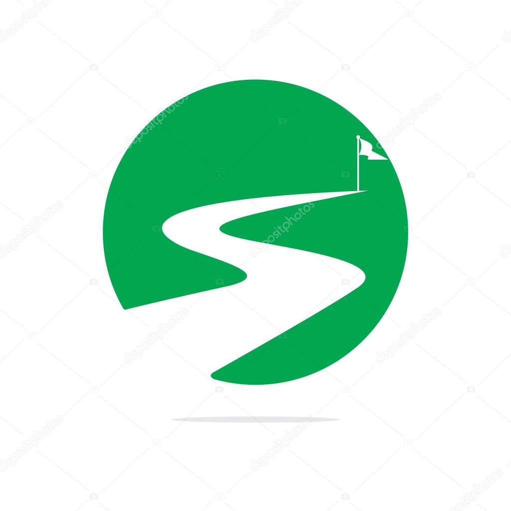 Way to success vector logo design. Creative road journey logo design sign.