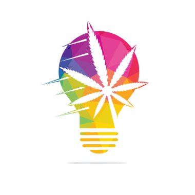 Esrar enerji ampul vektör logo tasarımı. Ampul esrar için İllüstrasyon logo tasarımı.