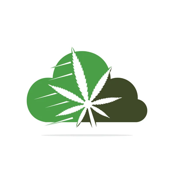 Wolke Medizinisches Cannabis Vektor Logo Design Marihuana Medizinisches Logo Konzept — Stockvektor