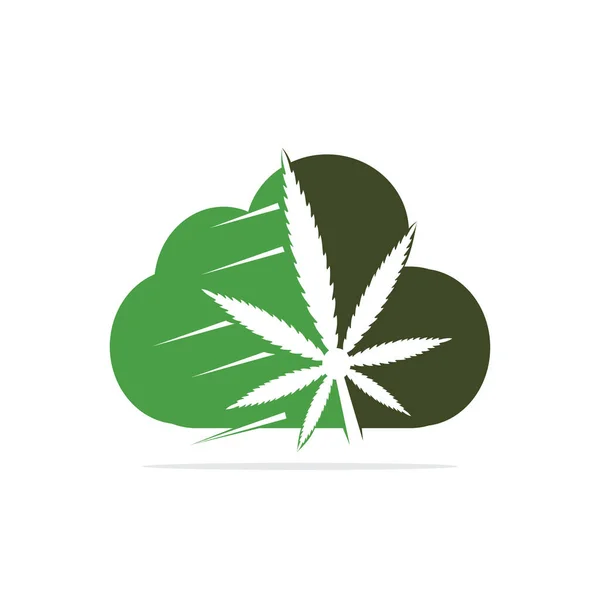 Cloud Medical Cannabis Conception Logo Vecteur Marijuana Concept Logo Médical — Image vectorielle