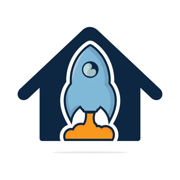 Rocket House Logo Design Rocket Logo Vector Logo Template — Stock Vector