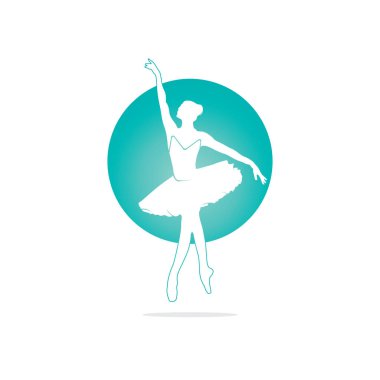 Bale dansçıvektör logo tasarımı. Bale okulu ve dans stüdyosu için logo tasarımı.