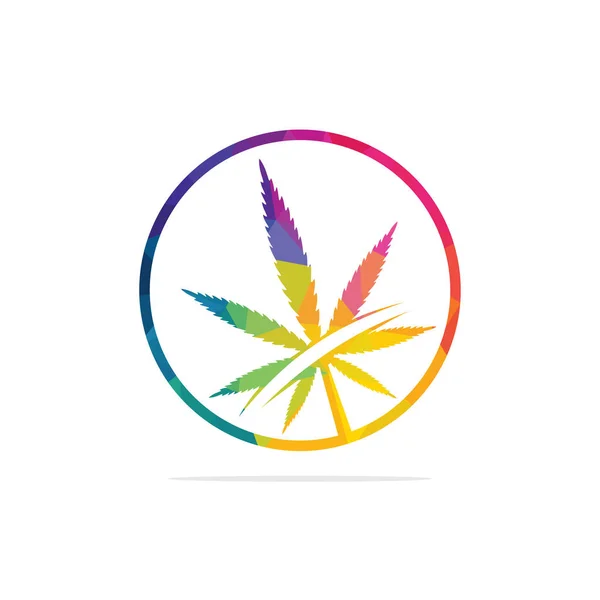 Diseño Del Logotipo Del Vector Hoja Cannabis Plantilla Diseño Logotipo — Archivo Imágenes Vectoriales