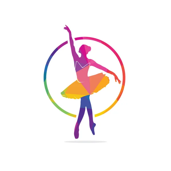 Bale dansçıvektör logo tasarımı. Bale okulu ve dans stüdyosu için logo tasarımı.