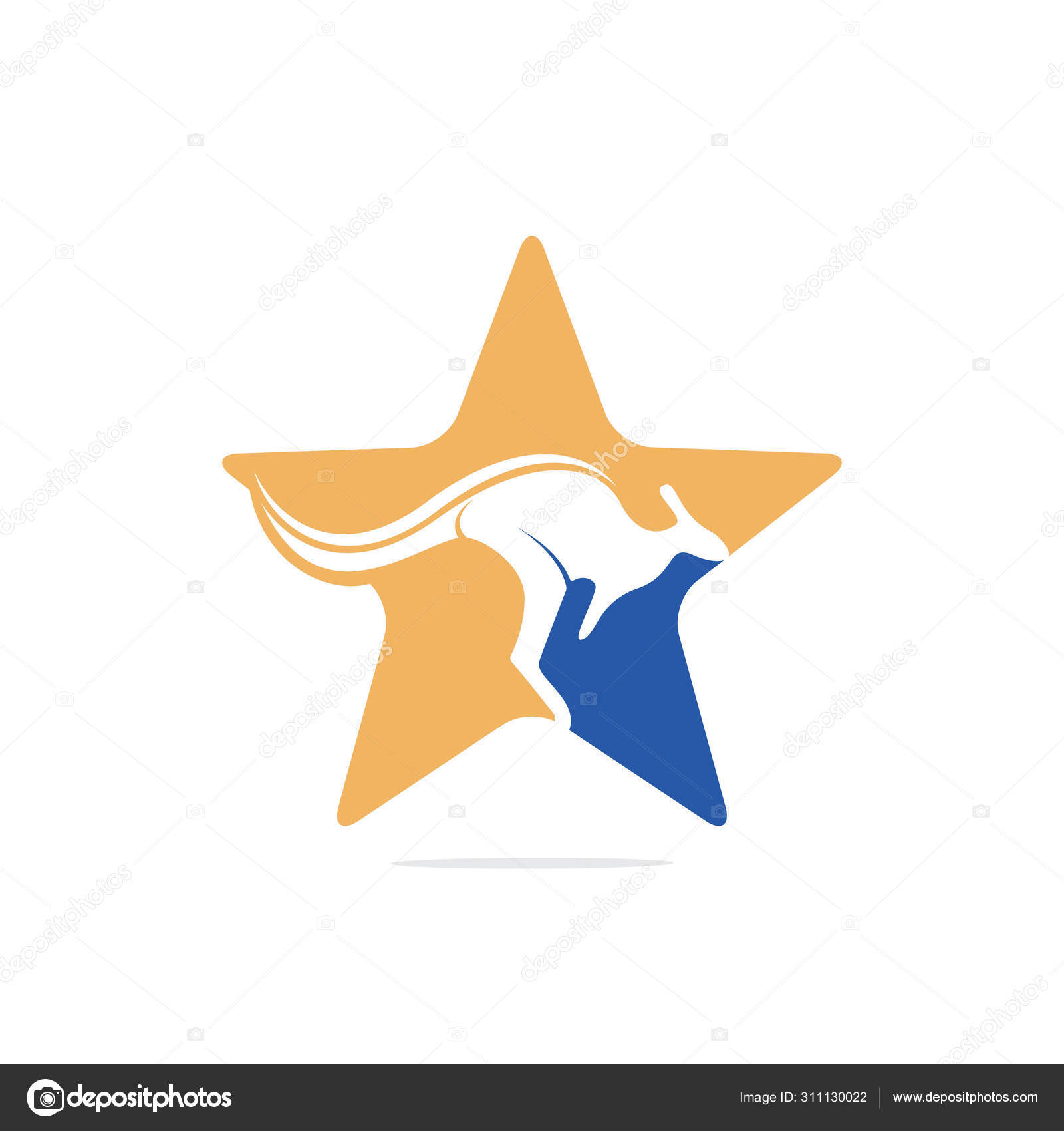 Kanguru Stern Form Logo Design Konzept Kreatives Kanguru Vektor Logo Vektorgrafik Lizenzfreie Grafiken C Graphicar8 Depositphotos