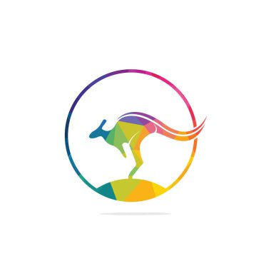 Kanguru vektör logo tasarımı. Yaratıcı kanguru doğa logo tasarım konsepti.