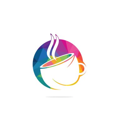 Kafe vektör logosu tasarımı. Benzersiz kahve fincanı logo şablonu. 