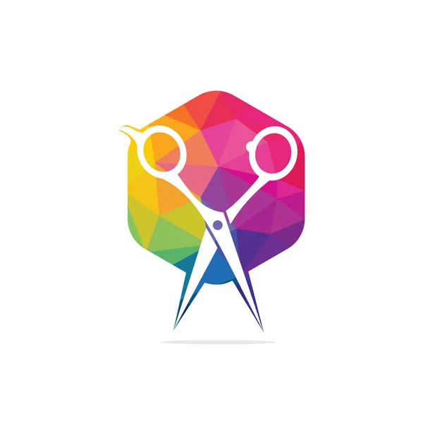 Логотип Парикмахерской Парикмахерской Знак Логотипа Парикмахерской Ножницами — стоковый вектор