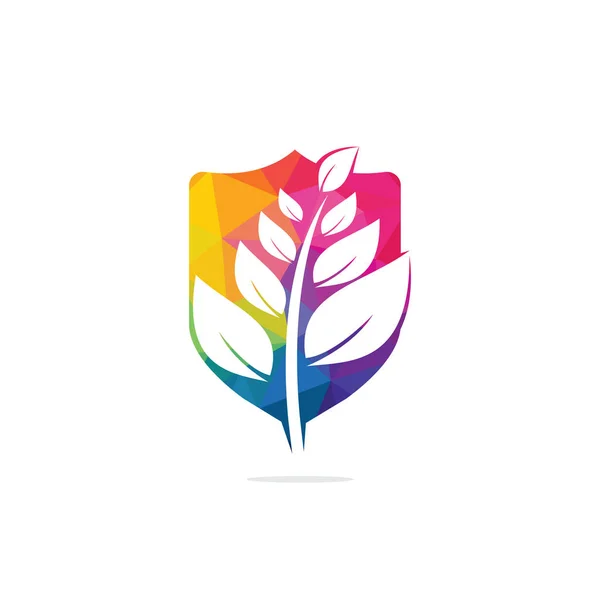 Nature Logo Design Green Tropical Leaves Icon Tree Foliage Logotype — Stock Vector