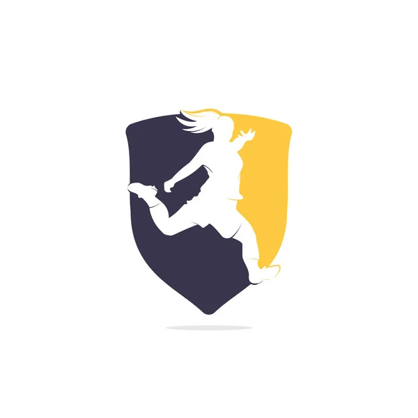 Vrouwen Voetbalclub Vector Logo Ontwerp Vrouwen Voetbal Sport Business Logo — Stockvector
