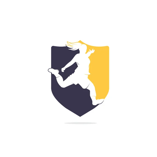 Γυναικεία Ποδοσφαιρική Ομάδα Διάνυσμα Σχεδιασμό Λογότυπο Γυναικείο Λογότυπο Αθλητικής Επιχείρησης — Διανυσματικό Αρχείο
