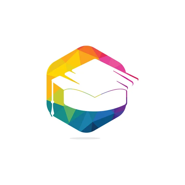 Diseño Del Logotipo Del Vector Tapa Graduación Plantilla Logotipo Educativo — Vector de stock