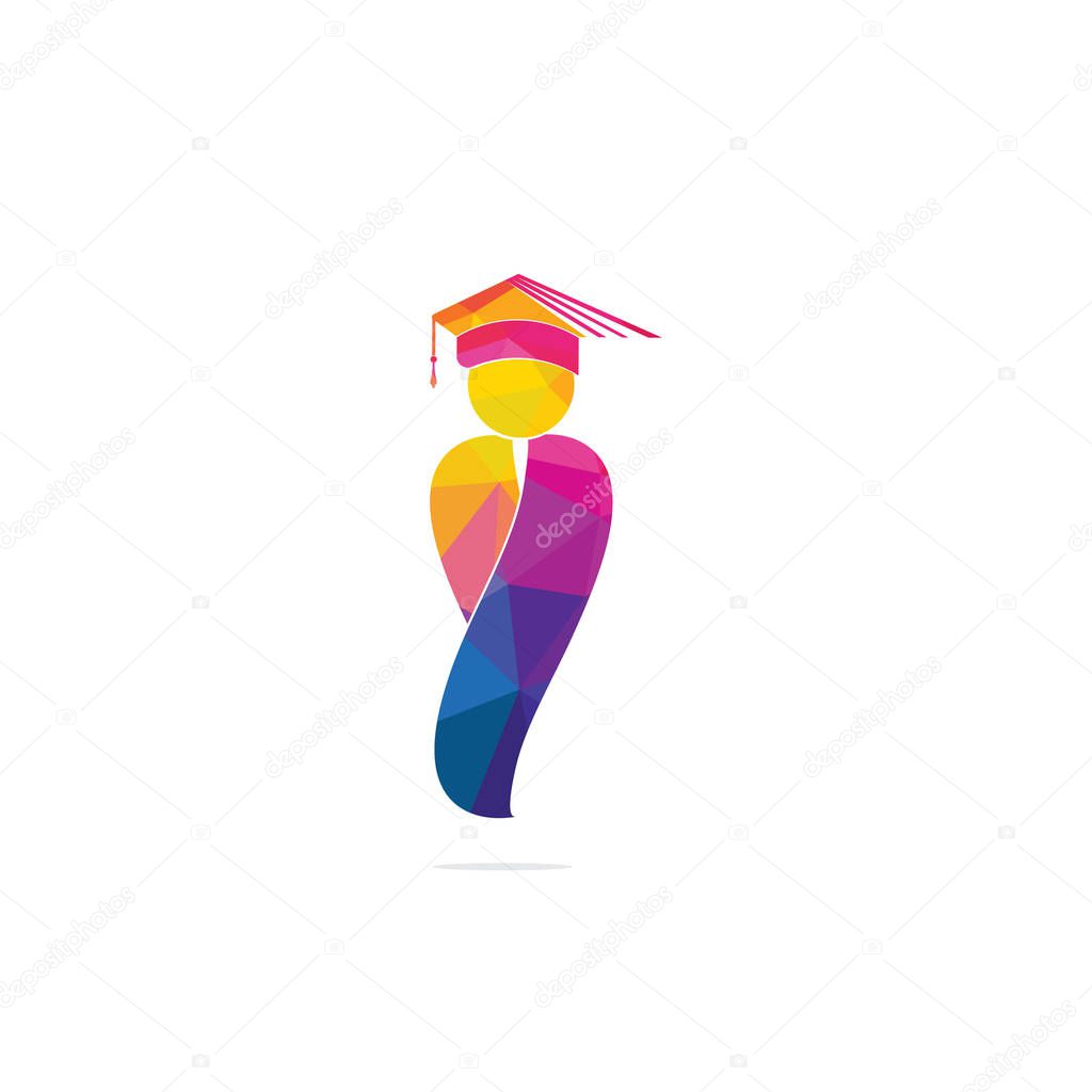 Student vector logo design. School, University or Educational institute logo.