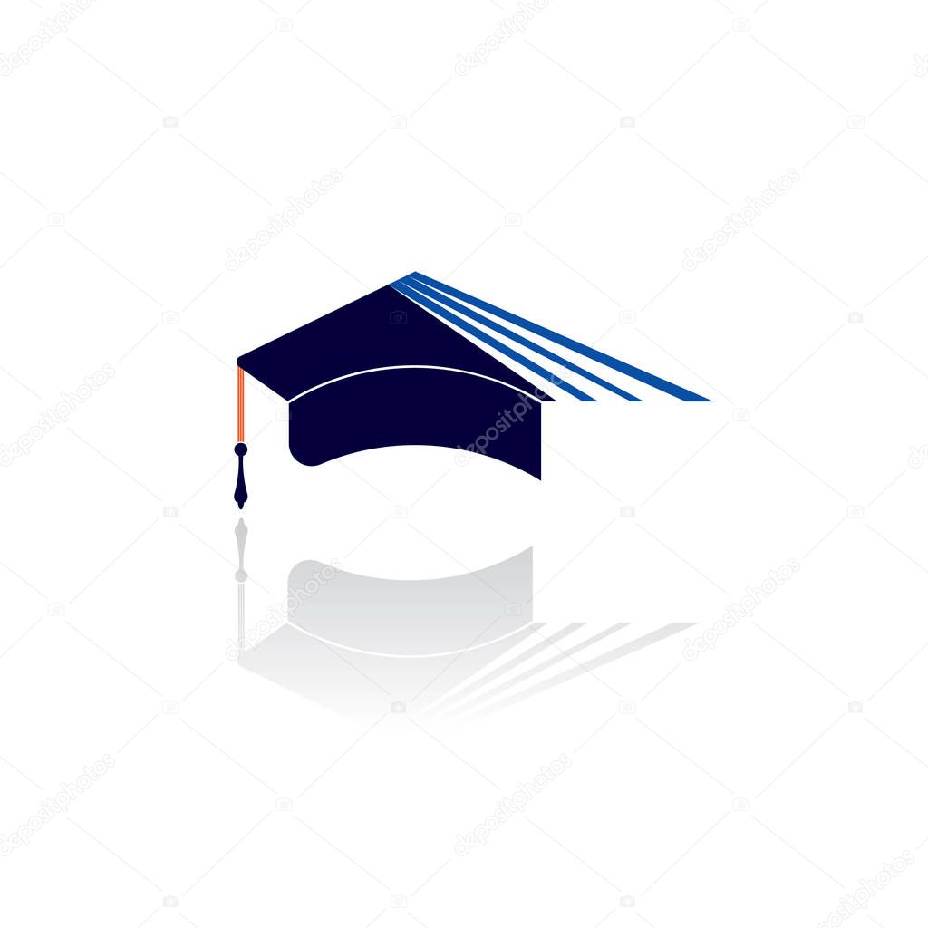 Graduation cap vector logo design. Education logo template. Institutional and educational vector logo design.