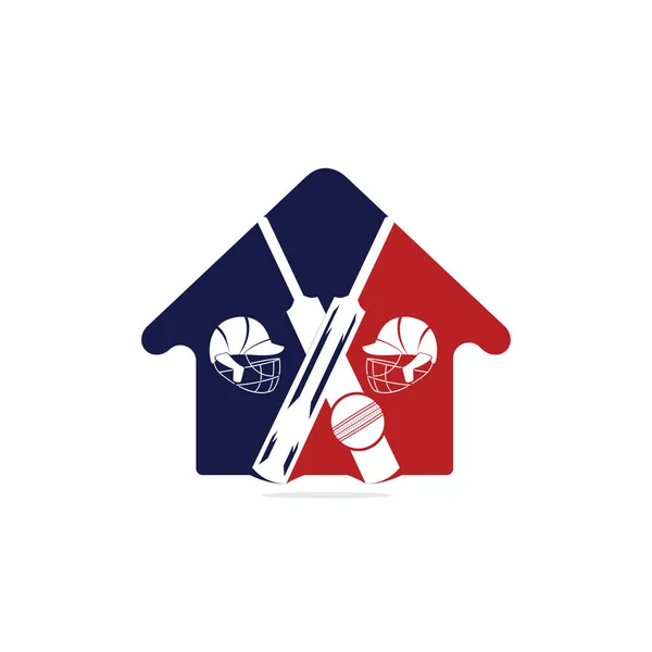 Cricket Vektör Logosu Tasarımı Kriket Şampiyonası Logosu Modern Spor Amblemi — Stok Vektör