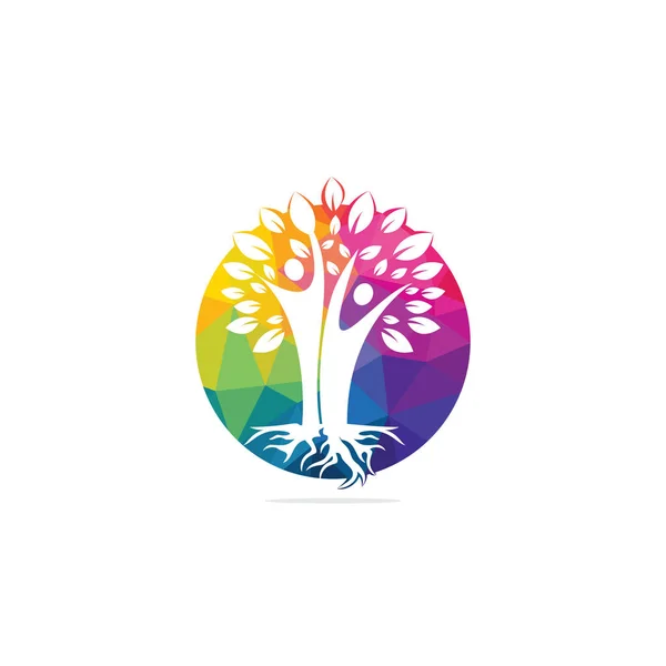 Family Tree Roots Logo Design Family Tree Symbol Icon Logo — Stock Vector