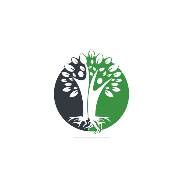 Árbol Genealógico Raíces Logo Design Diseño Del Logotipo Del Icono — Vector de stock