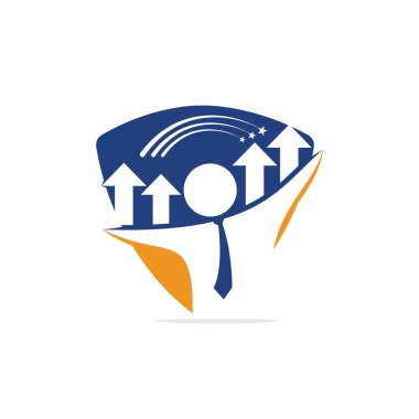 İşadamı ve grafik vektör logosu tasarımı. İş adamı logosu simgesi. İnsanların logo simgesi. İş logosu işareti.