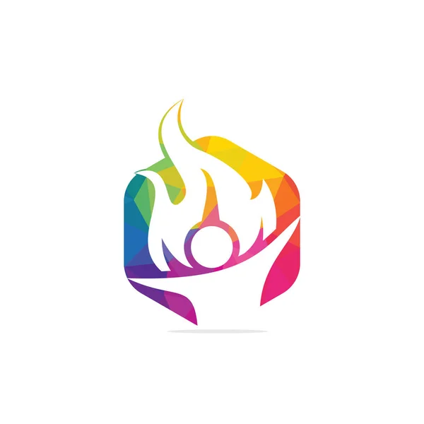 Conception Logo Vecteur Pompier Logotype Caractère Flamme Rouge Logo Vectoriel — Image vectorielle