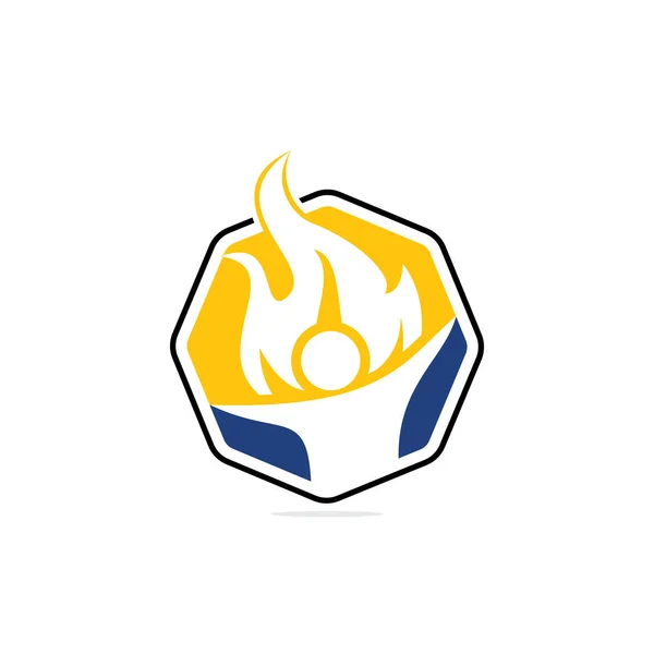 Logo Wektora Strażackiego Logotyp Postaci Czerwonego Płomienia Kombinacja Logo Wektora — Wektor stockowy